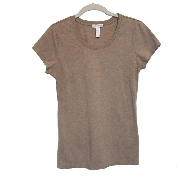Ambiance Apparel Women's Short Sleeve Crewneck Tee in Brown - Size L - Picture 1 of 4